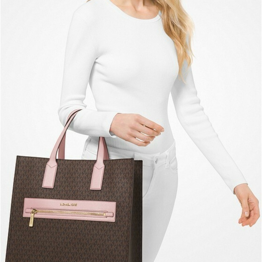 Michael Kors Brown and Blush Tote Bag